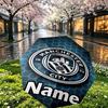 Custom Name Personalized Manchester City FC Print Umbrella, Auto Open Close, 8‑Rib Sturdy Frame, Commute Camping Hiking Use, Birthday Gift
