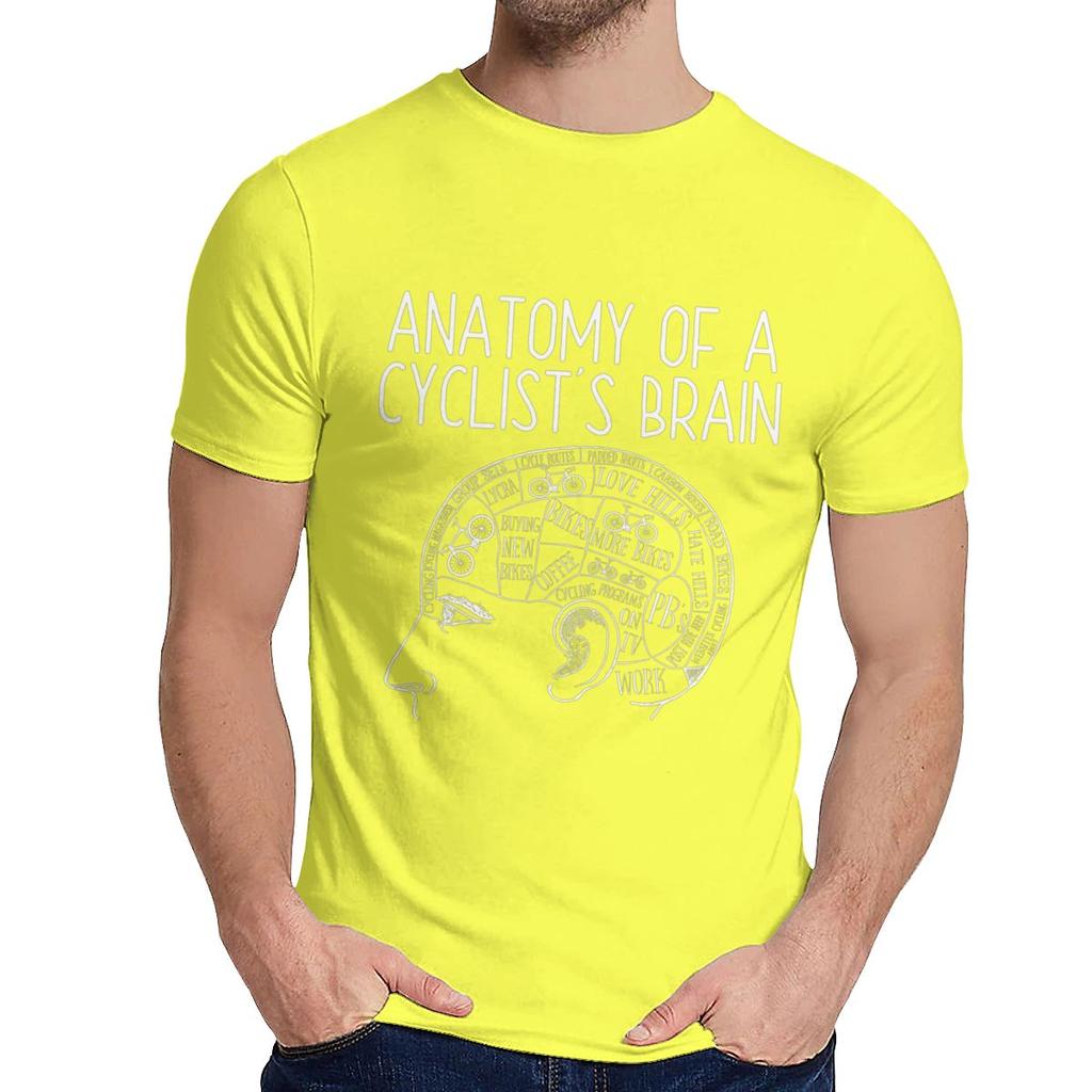 Summer Man T Shirt Cycling Funny Design Anatomy Of A Cyclists Brain Natural Cotton Graphic O