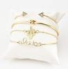 Trendy European & American Triangle Love Tree Leaf Bracelet Set - 4 Pieces