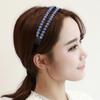 Simple Korea Double Row Rhinestone Plum Blossom Anti-slip Headband Headwear Head Hoop Hair Band