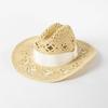 2023 New Fashion Casual Hollowed Out Hand Braided Bow Webbing Cowboy Straw Hat Outdoor Travel Sun Protection Sunshade Straw Hat