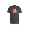 T-Shirt für Herren mit Buchstabenmusterdruck, Rundhalsausschnitt, kurzen Ärmeln, Tops, Grau IL5380