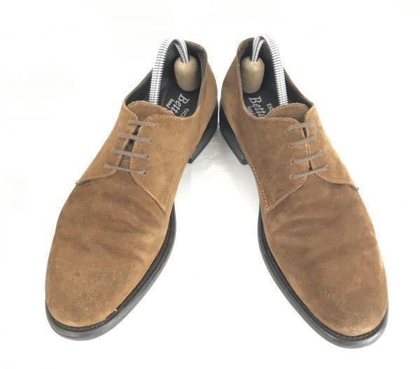 Italy Made/BETTACCINI/Goodyear Welt Suede Leather Plain Toe Shoes/26.5/Brown/(USED)