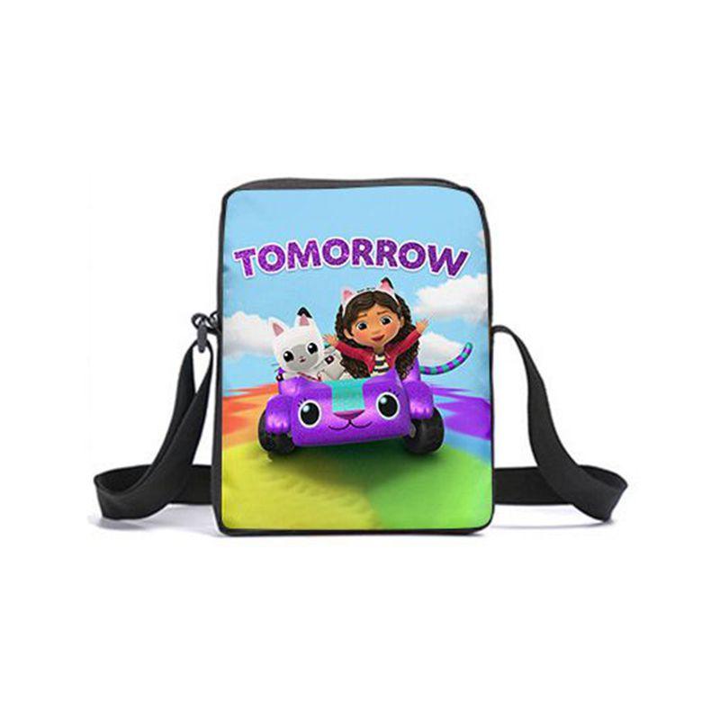 Gabbys Dollhouse Backpack Schoolbag Students Shoulder Bags Pencil Case Pouch