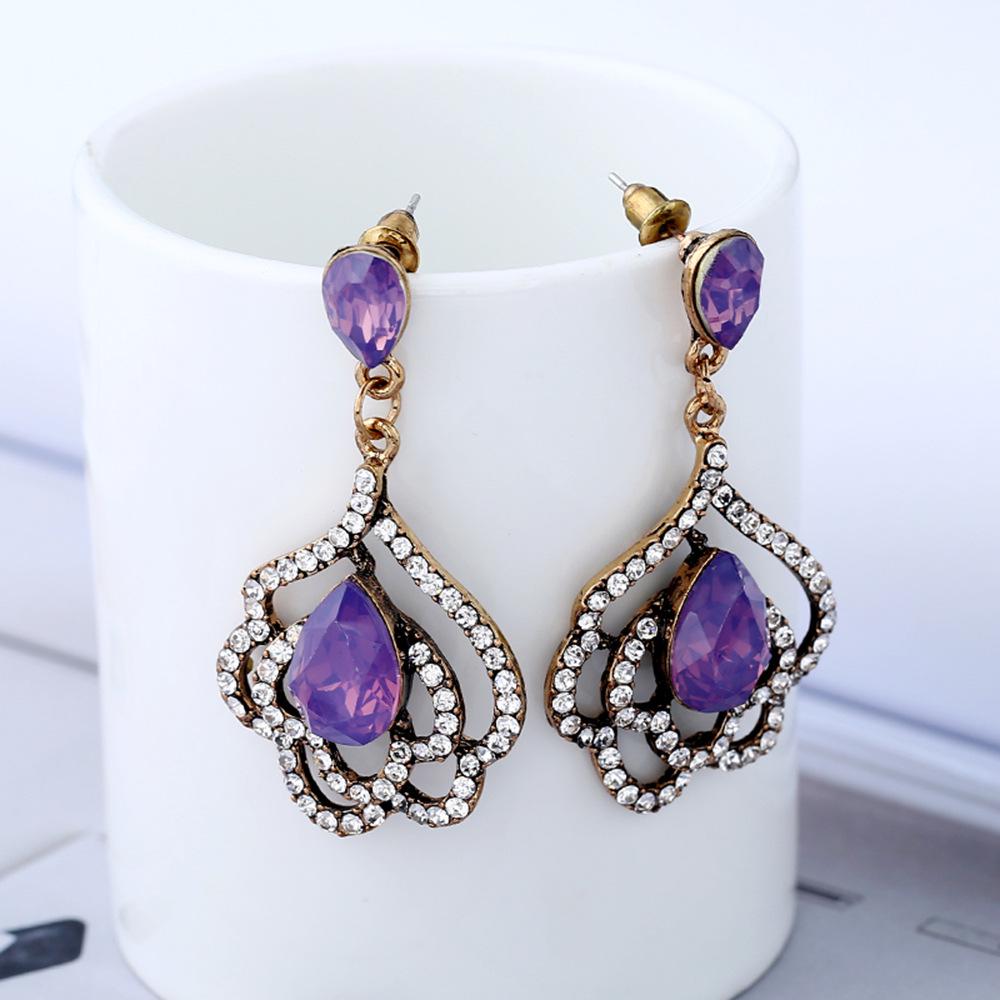 Bohemian Rhinestone Crystal Zinc Alloy Earrings for Women