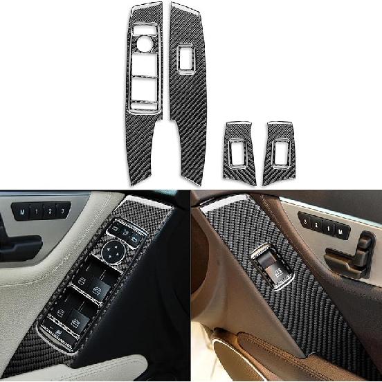 NVCNX Carbon Fiber Compatible with Mercedes-Benz C-Class W204 C250 C300 C350 C63 AMG 2008 2009 2010 2011 2012 2013 2014 Sedan Accessories Door Panel