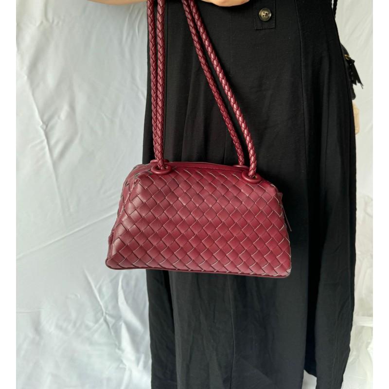 Woven PU Pillow Bag Women Small Structured Shoulder With Zip Crossbody Or Underarm Style