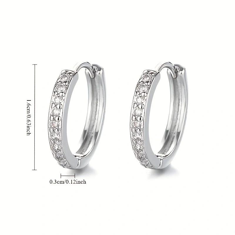 2Pcs Elegant Stainless Steel Silvery Earrings For Women Banquets,Sparkling Zircon Stud Retro Sexy Ear Piercing Jewelry Gifts