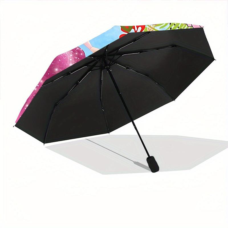 1pc Princess Aurora Automatic Folding Umbrella: Compact 8-rib Design Cartoon Travel Companion for Outdoor, Casual Accessory