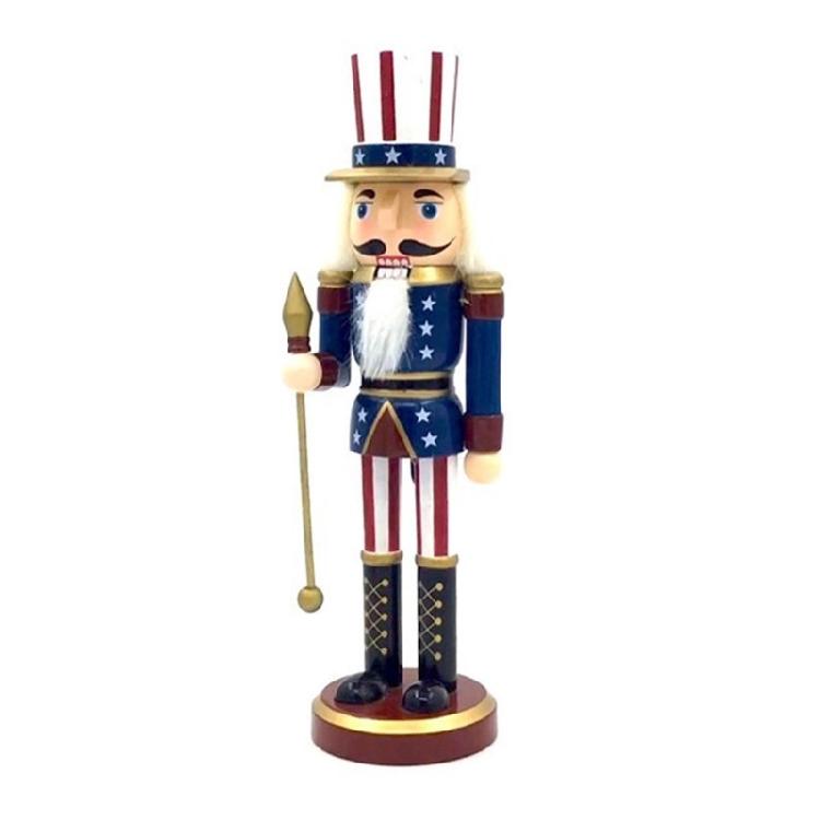 American Wooden Nutcracker Soldier Figurine Christmas Decor Display Gift 10 Inch