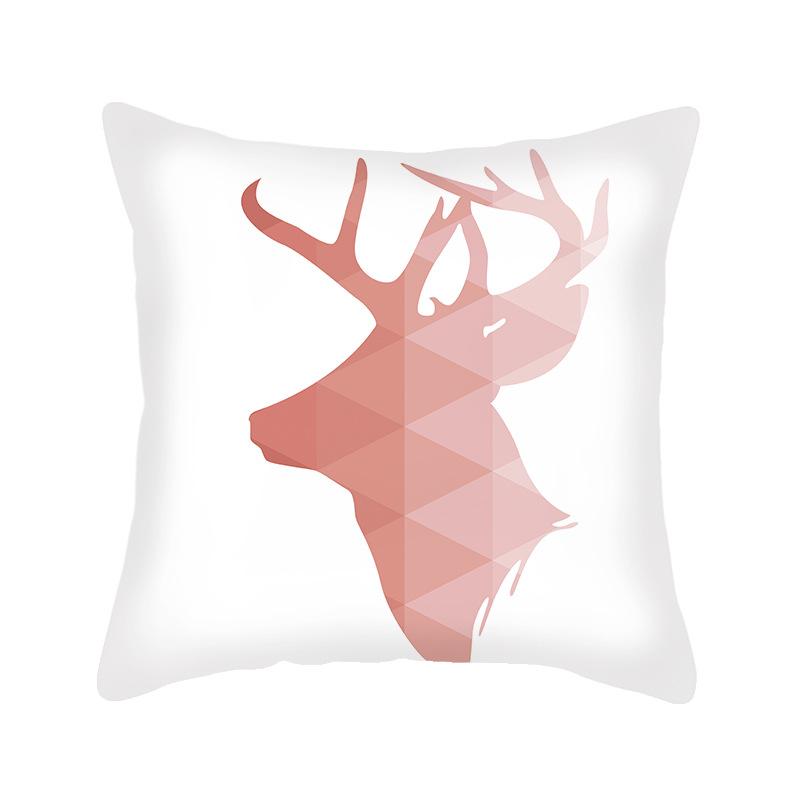

Ins Nordic Style Short Plush Linen Pillowcase Single-sided Printed Cushion Cover Pillowcase 45*45cm