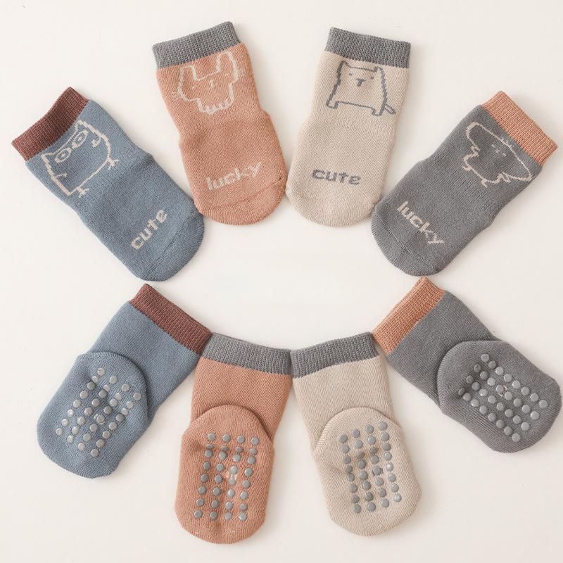 Newborns Cotton Baby Boy Socks Autumn and Winter New Thick Warm Children Baby Socks Silicone Non Slip Floor Toddler Socks