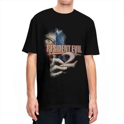 RESIDENT EVILs 2 T-Shirt Mann Klassisches Poster Streetwear 100% Baumwolle T-Shirts Sommer Atmungsaktiv Harajuku T-Shirt Übergroße Oberteile