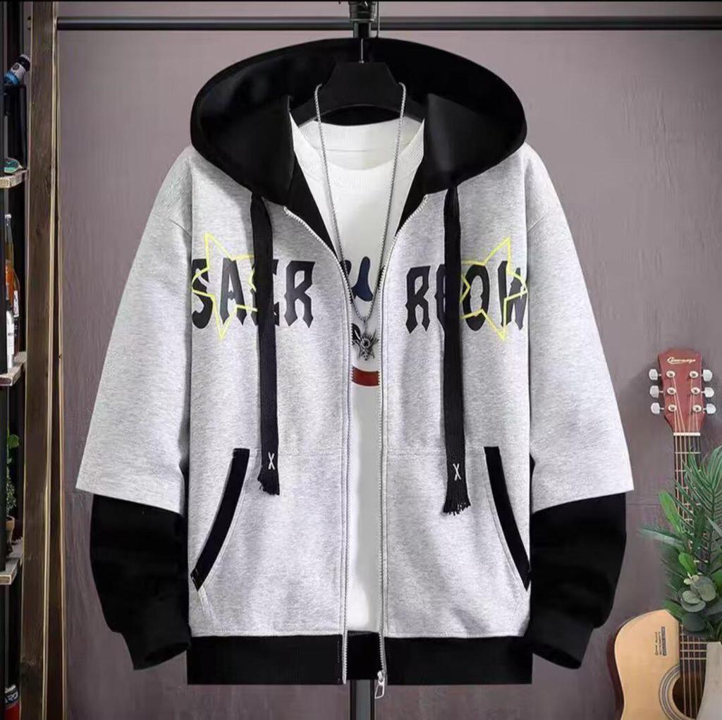 Trendig huvtröja för män: Lös casual sweatshirt för vår/höst, mångsidig långärmad topp