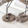 Yousheng 2 Pcs Wooden Seagull Figurine Coastal Lifelike Seabird Sculpture Nautical Animal Tabletop Ornament for Bedroom Living Room Home Office Desk
