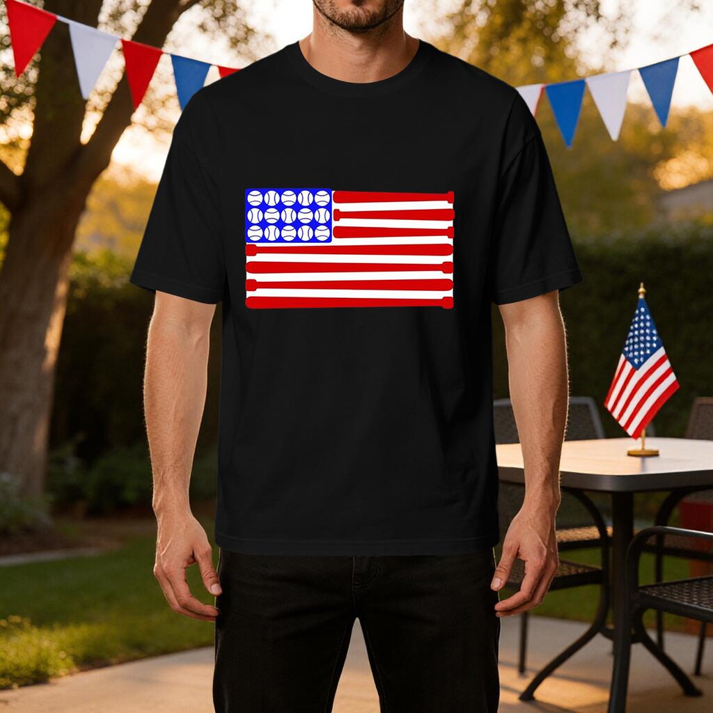 Men's Casual Independence Day T-Shirt Lightweight Breathable Ice Silk Fabric Short Sleeve Crew Neck Printed Sports Tee