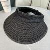 Retro simple washed denim empty top hat, large brim, sun protection, small face, versatile fisherman hat tide