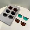 KAMMPT Vintage Oval Sunglasses New Fashion Metal Rim Gradient Outdoor Casual Shades Women Trendy Brand Design Sun Glasses
