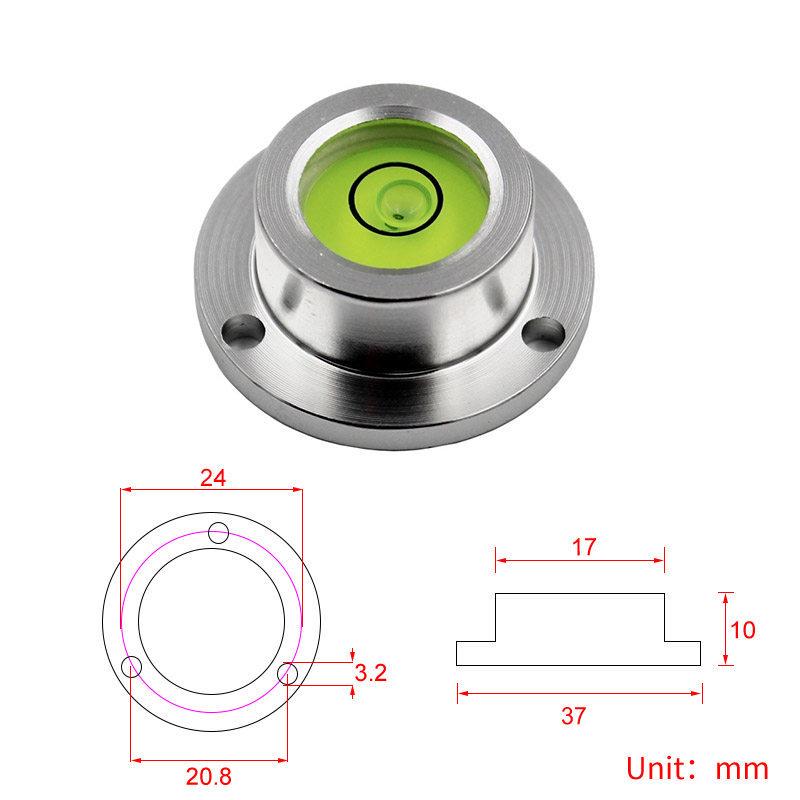 HACCURY Round Metal Spirit Level with Base Mounting Holes