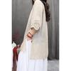 Women Summer Spring Round Neck Half Sleeve Cotton Linen Blend Embroidered Retro Casual Tunic Top