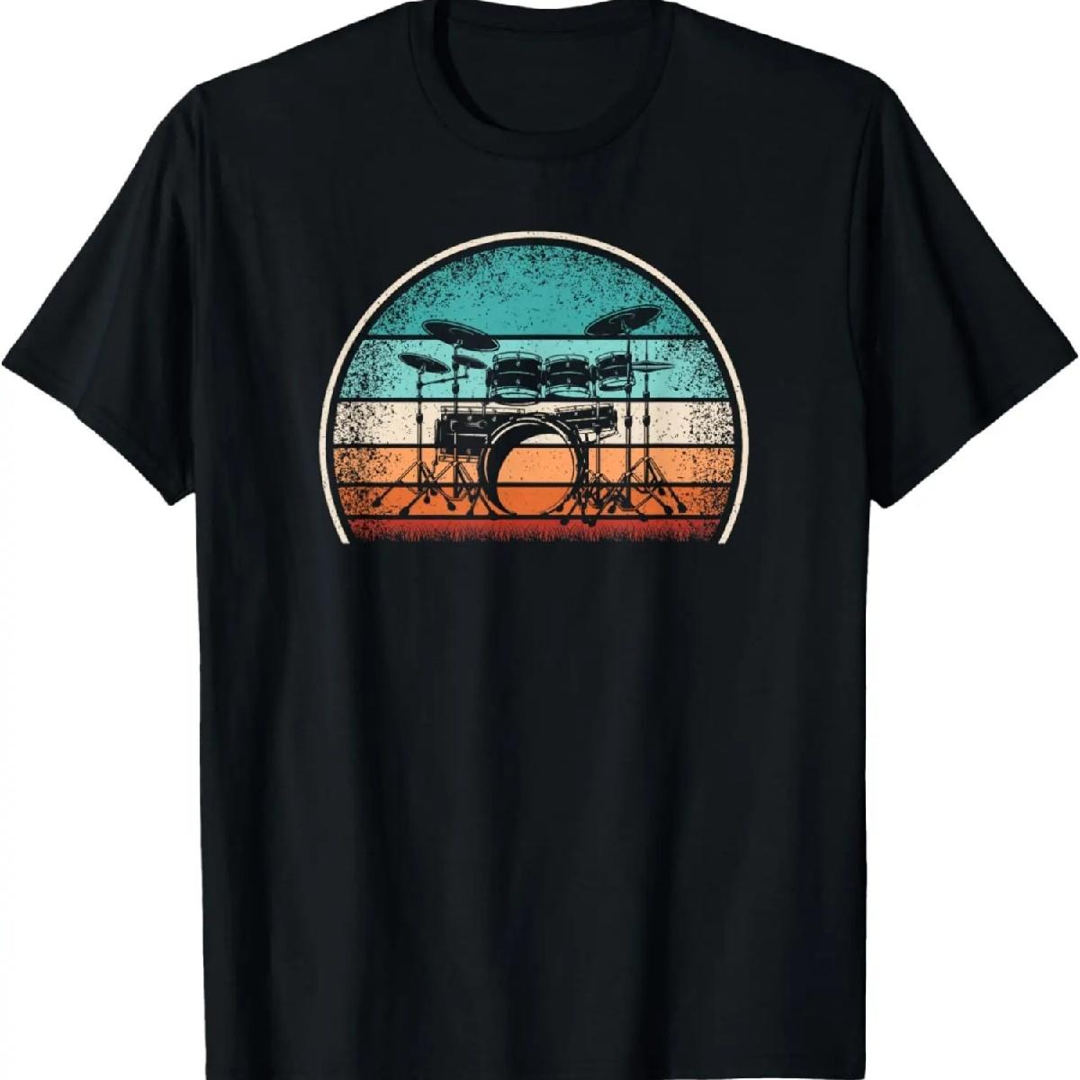 

Смішна футболка для любителя гри на барабанах, барабанщика, ретро, вінтажна XXXXXL чорний