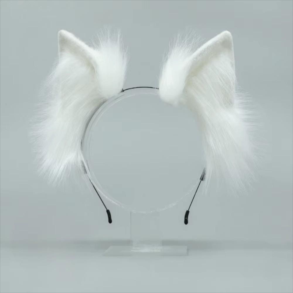 Faux Fur Cosplay Headwear Solid Color Animal Ear Headban Fashion Cat Ears Headband  Women