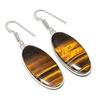 Natural Tiger Eye Gemstone 925 Sterling Silver Jewelry Earring 1.97" AEE-11026