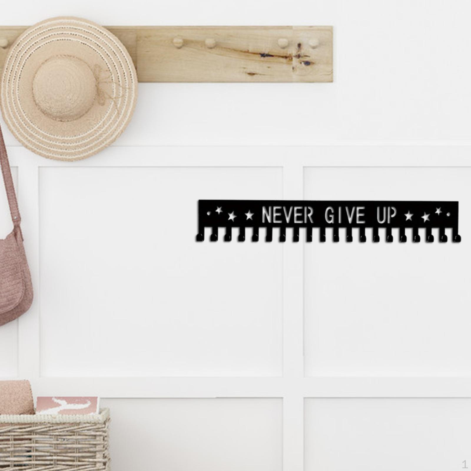 Вешалка для медалей держатель для наград 20 крючков металлическая простая прочная настенная стойка для бега баскетбола Never Give Up 1099₽