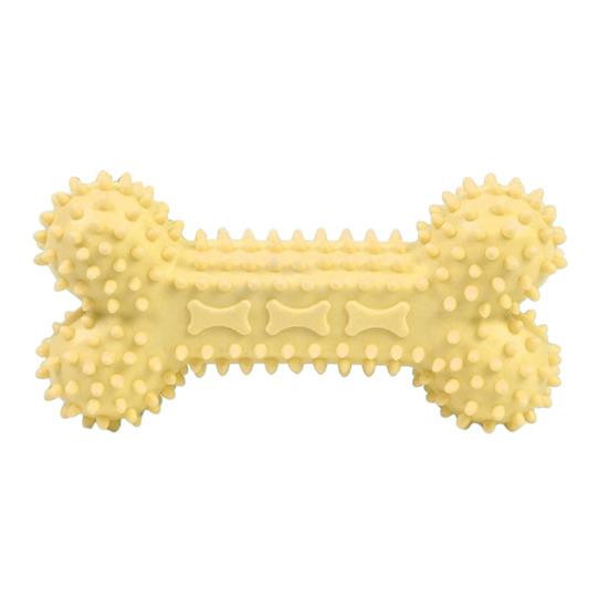 Hundekauknochen-Spielzeug Gummi-Stacheliger Knochen Welpen-Zahneinwachs-Spielzeug Hundezahnreinigungsspielzeug für Kleine Mittlere Große Rassen Aggressive Kauer