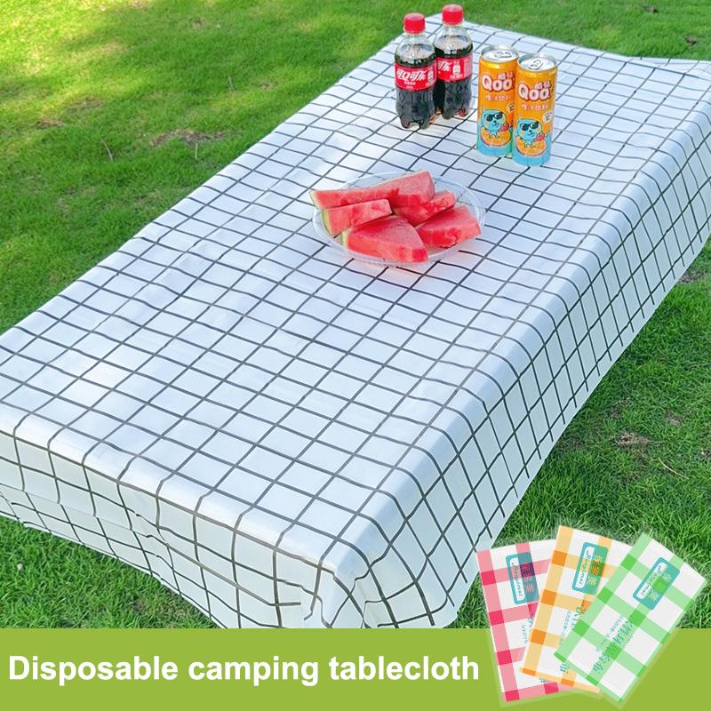 5pcs Disposable Waterproof Oil Proof Tablecloth Convenient For Outdoor Camping Thick Picnic Cushion Ring Protective Table Cloth