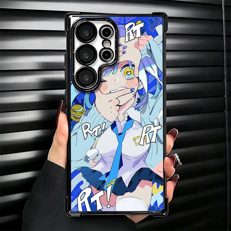 Anime Kwaii Girl Ins Style Plating Phone Case For Samsung Galaxy S24 S25 FE S26 Edge S23 Ultra S22 S21 Plus S20 Anti-Fall Airaba