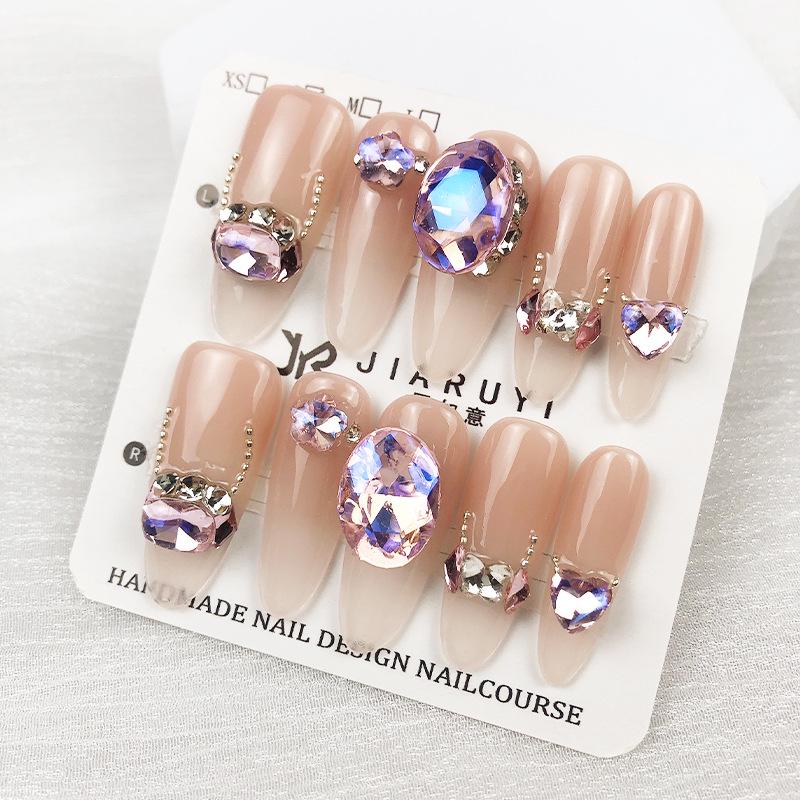 Handcrafted Short Wearable Nail Art Stickers - High-End Boutique False Nails