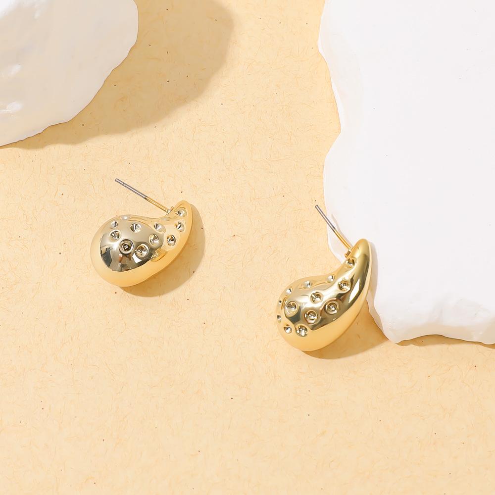 European and American Jewelry New High-end Gold Fashion Personality Exaggerated Stud Earrings Creative Circle Earrings Set