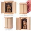 Daikokuten Buddha statue in a shrine (gold finish) - talismanic deity, ISM Seven Lucky Gods figurine