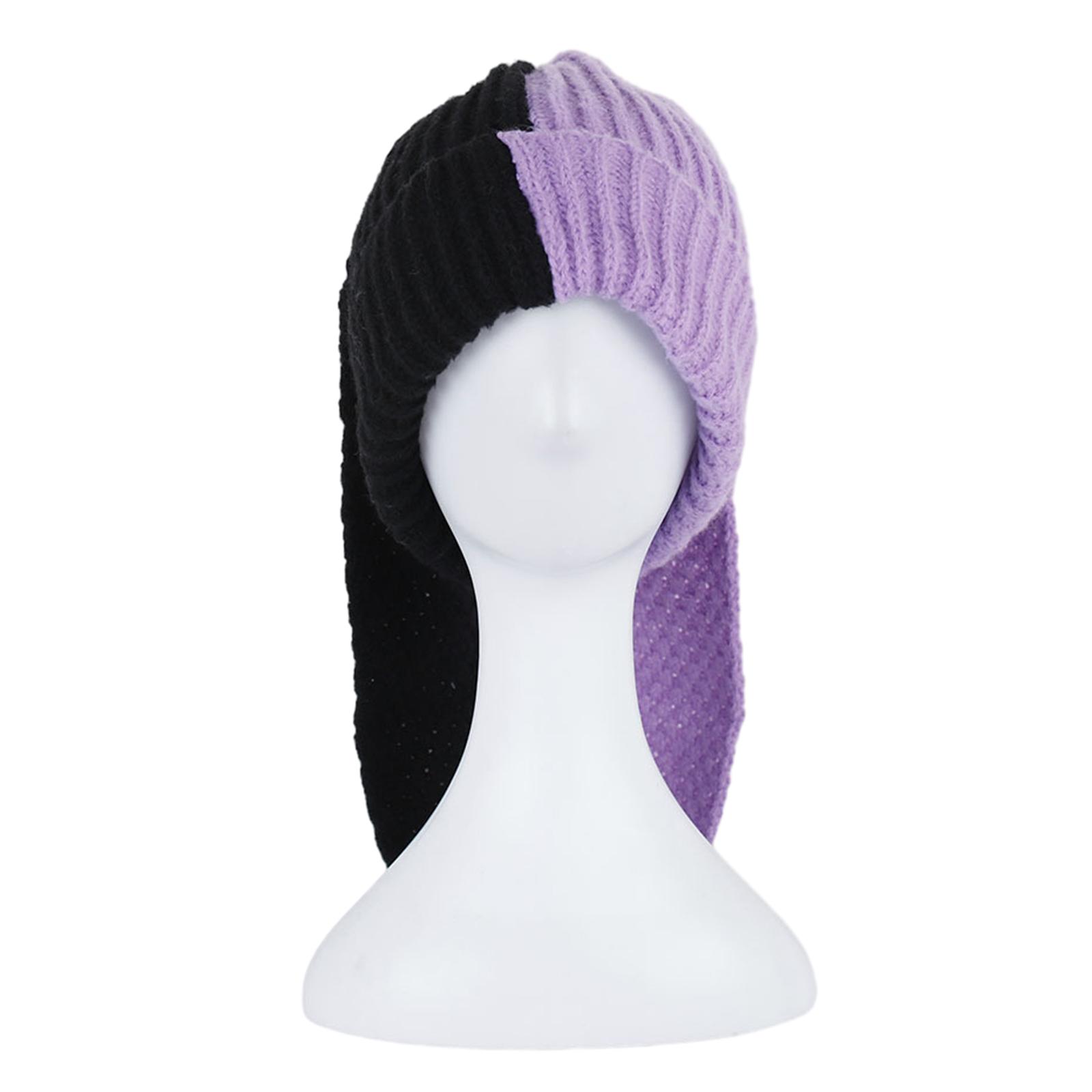 

Knitted Rabbit Hats Headdress Photo Props DIY Handmade Headwear Photo Props Accessories Long Ears Rabbit Theme фіолетовий/чорний