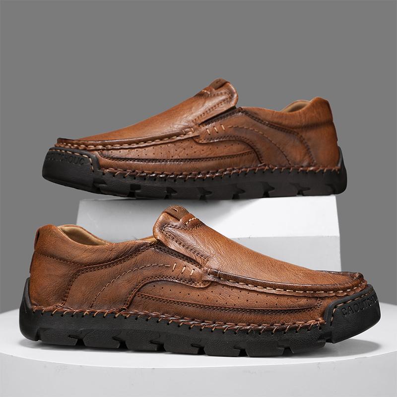 Wiosna/jesień Męskie botki Chelsea do kostki Buty outdoorowe Męskie buty do wędrówek Buty do jazdy samochodem Skórzane Duży rozmiar Ręcznie robione Skórzane buty