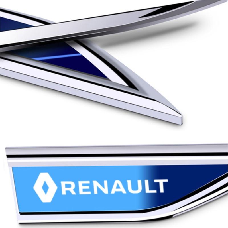 2 piece Car Body Protective Sticker Fender Side Blade V Badge For Renault RS Megane 2 3 4 Trafic Scenic 2 Clio Captur Twingo Q