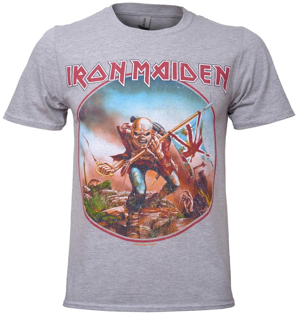 Iron Maiden T Shirt Vintage Trooper Circle Band Eddie Logo New