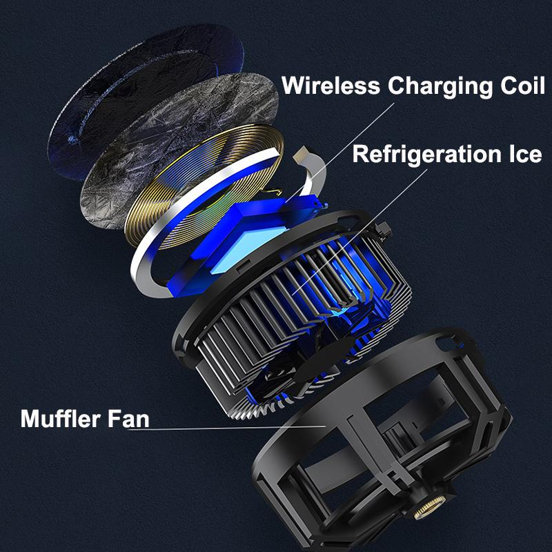 Semiconductor Phone Cooling Fan Noise Reduction Magntic Cooler Support Wireless Charging Heat Sink for IPhone 13 12 IPad Samsung