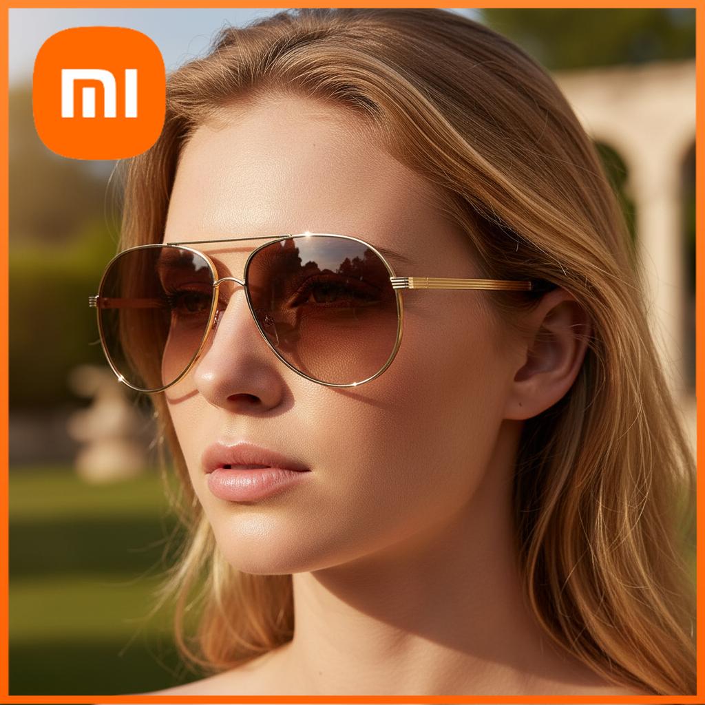 Xiaomi Nova Tendência de Moda Armações de Óculos de Metal, Óculos de Sol de Peça Única, Lentes de Proteção UV2524