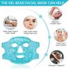 Reusable Gel Bead Face Mask Hot and Cold Therapy Compress Mask 7 X 8 Inch Plush Backing Microwave and Freezer Safe for Puffy Eyes Migraine Relief
