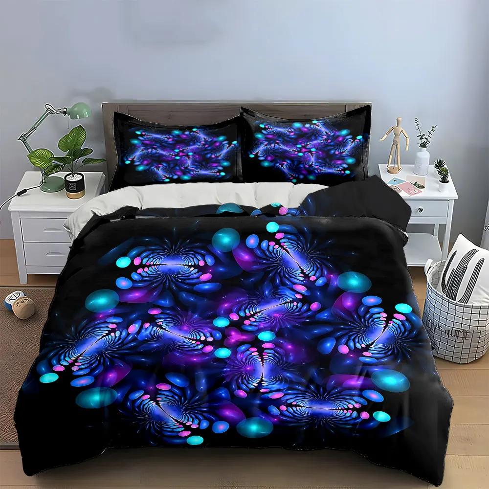 "Abstract Glow Art Decor Set" Soft Comfortable Duvet Cover Bedding Set Included 1*Duvet Cover & 2*Pillowcases Gift