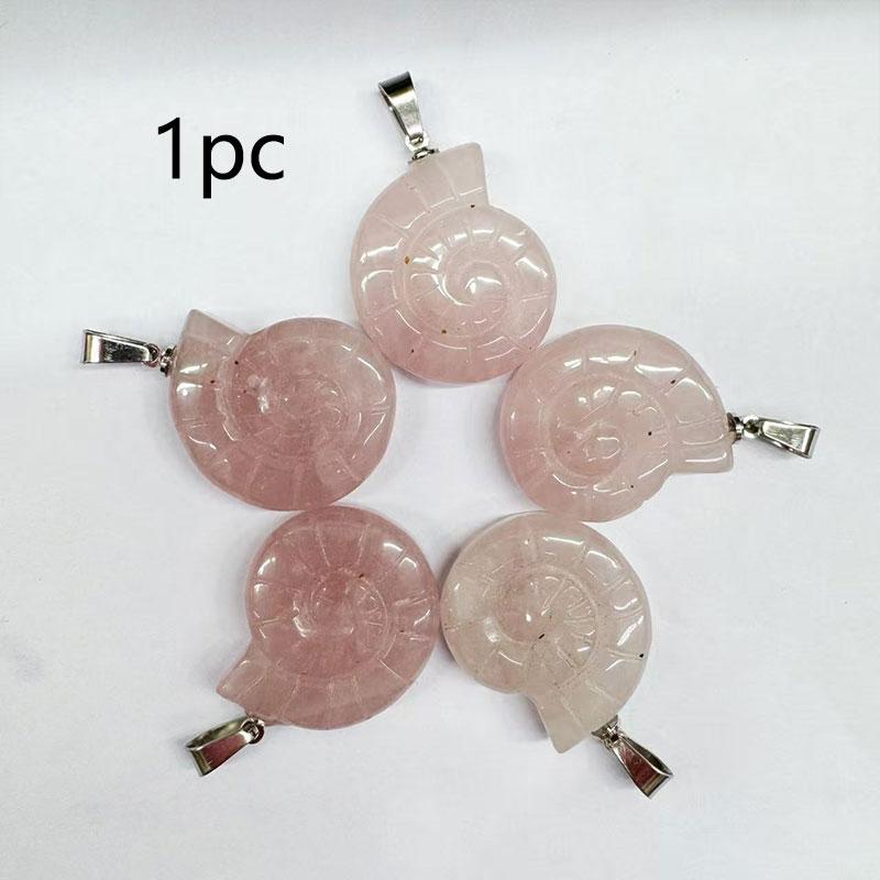 1pc Spiral Natural Stone pendant Natural Amethyst Rose Quartz Tiger Eye Crystal DIY Accessories Gifts