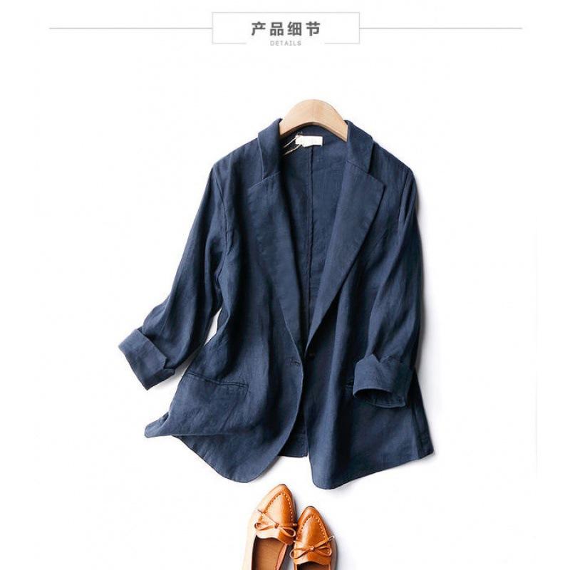 Traje de Chaqueta Pequeña Nuevo de Primavera para Mujer Delgado y Corto Versión Coreana Ajuste Ceñido Manga de Tres Cuartos Traje Top Versátil