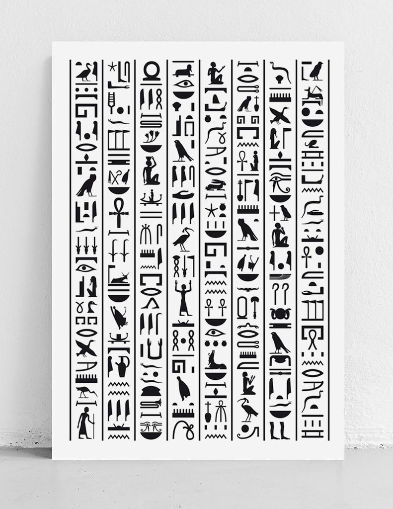 Poster scrittura geroglifici egizi