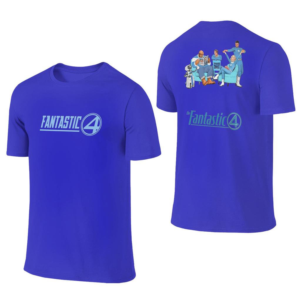 The Fantastic 4 Men T Shirts  Awesome Tee Shirt Short Sleeve O Neck T-Shirts Cotton Plus Size Tops