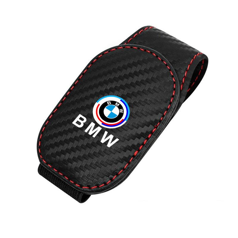 Carbon Fibre/Leather Car Glasses Clip Cards Case Sunglasses Bracket For BMW 50th Anniversary 1 3 5 7 series E83 F16 E70 X1 X2 X3