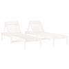 VidaXL Lot de 2 Chaises Longues, Bain de Soleil, Transat de Terrasse, Siège de Jardin Patio Balcon Extérieur, Blanc Bois 825068