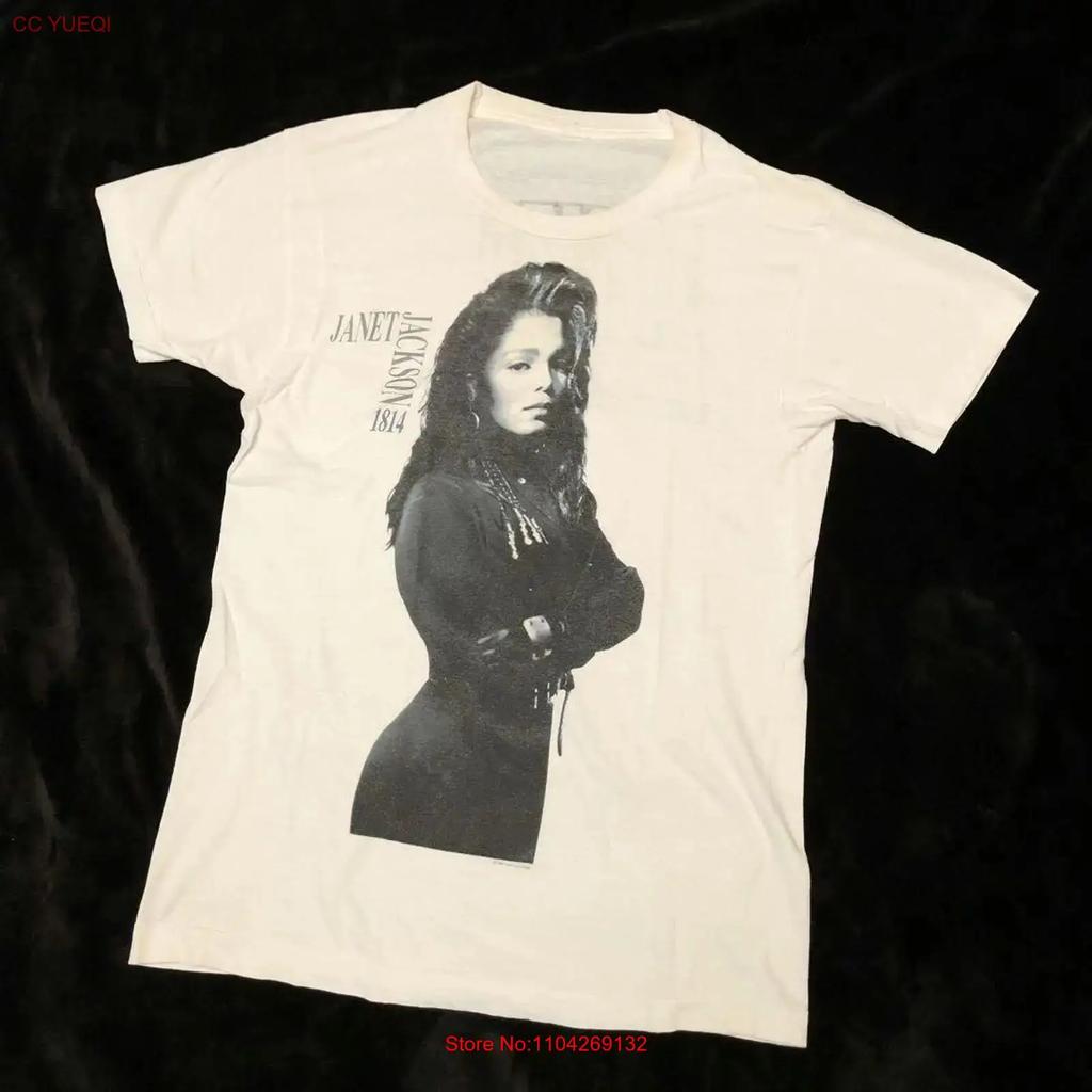 Janet Jackson Vintage Tour T Shirt Size L Vintage Graphic Fashion Designer Clothes Top For Everyday Wear Stretched