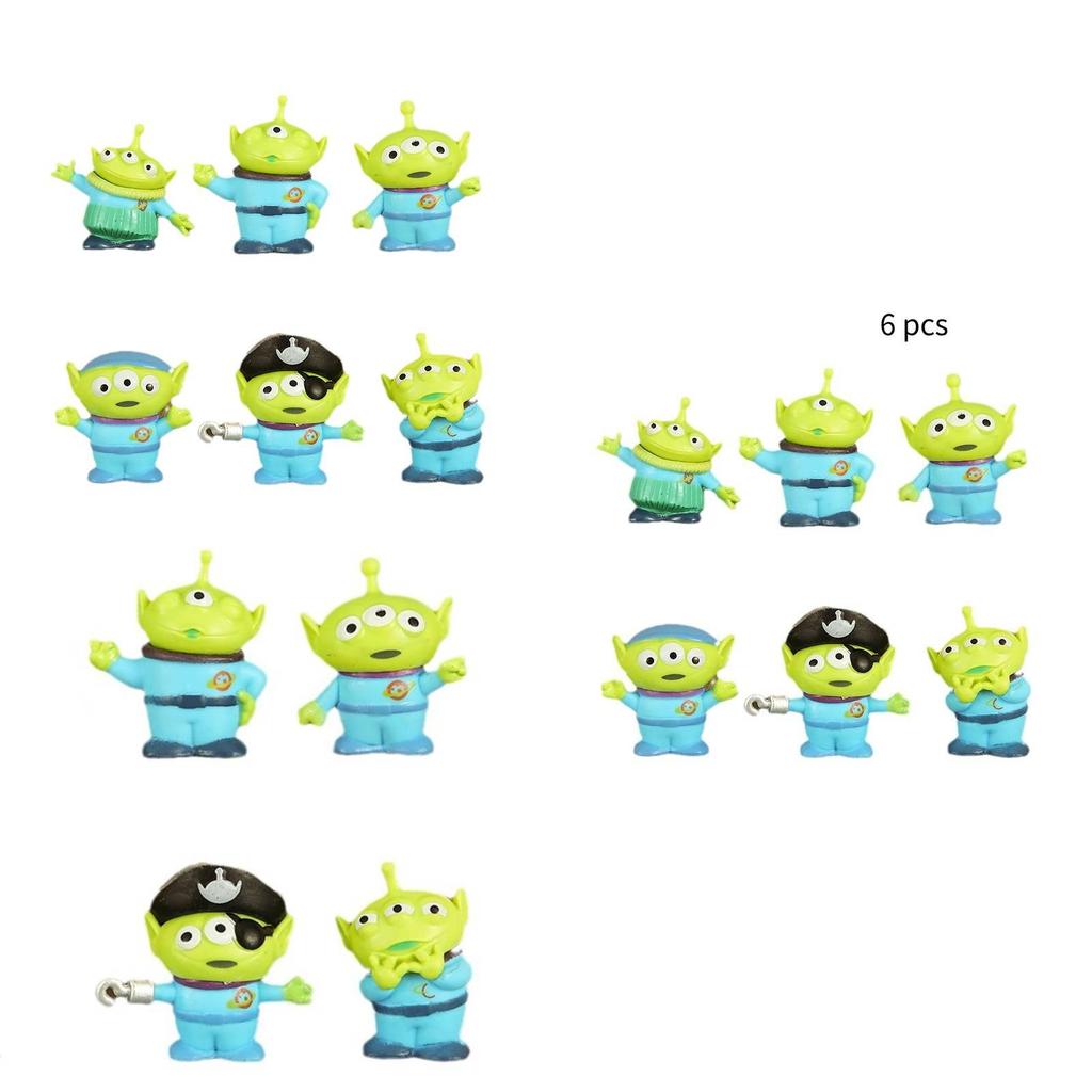 Set Of 6 Three-eyed Monster Anime Cartoon Alien Action Figures Toy Figurines